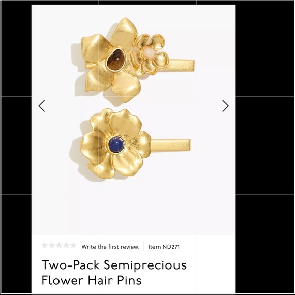 Madewell two pack semiprecious flower hair clip